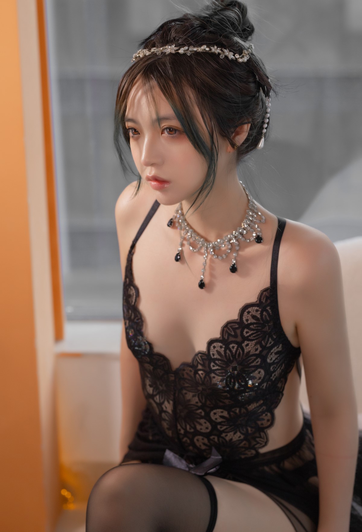 Coser@疯猫ss Vol 101 2022夏日限定A本 黑裙子 扎头发 0008 6454428188.jpg