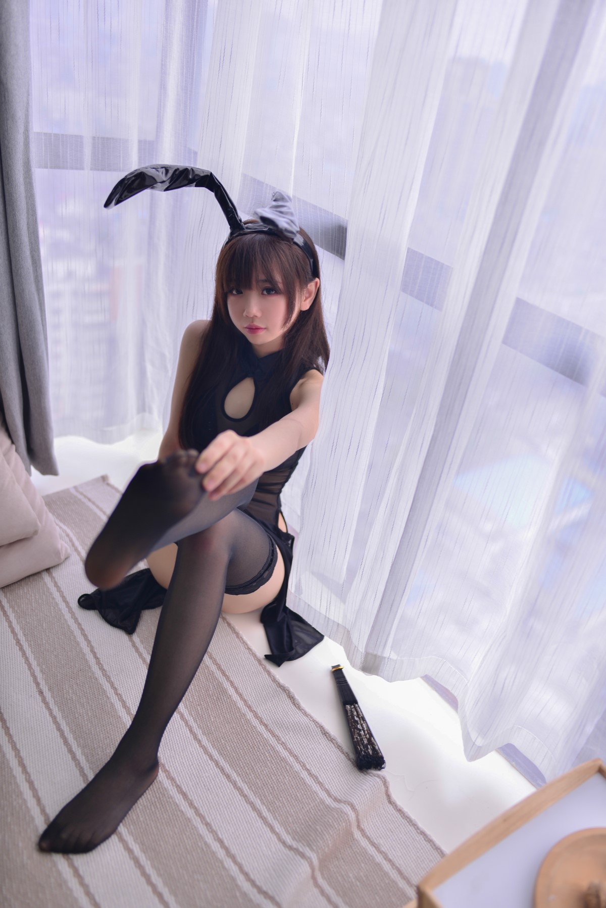 Coser@雪琪SAMA Vol 042 黑透旗袍兔耳 0018 9331026214.jpg