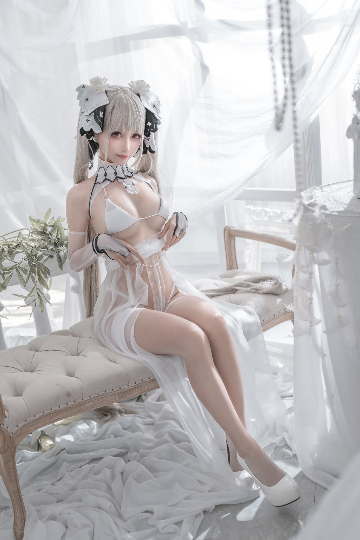 Coser@蠢沫沫 Vol.140 2B 白婚纱 0054