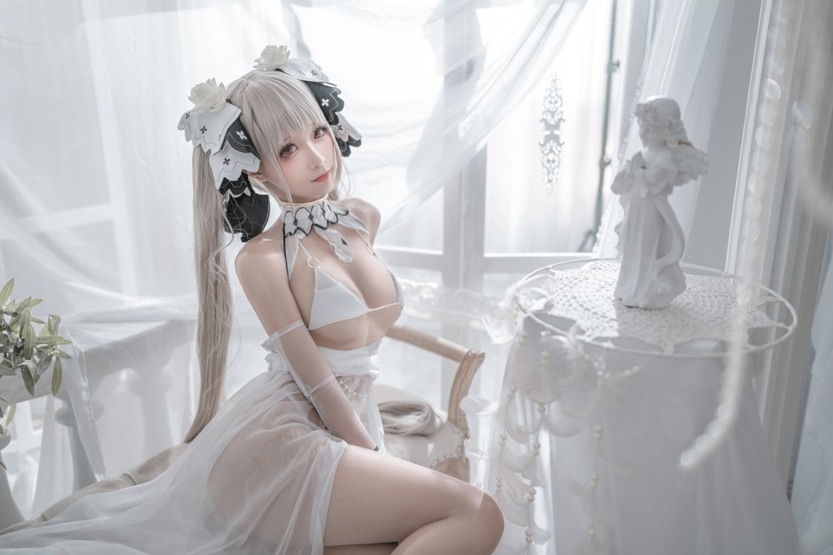 Coser@蠢沫沫 Vol.140 2B 白婚纱 0033