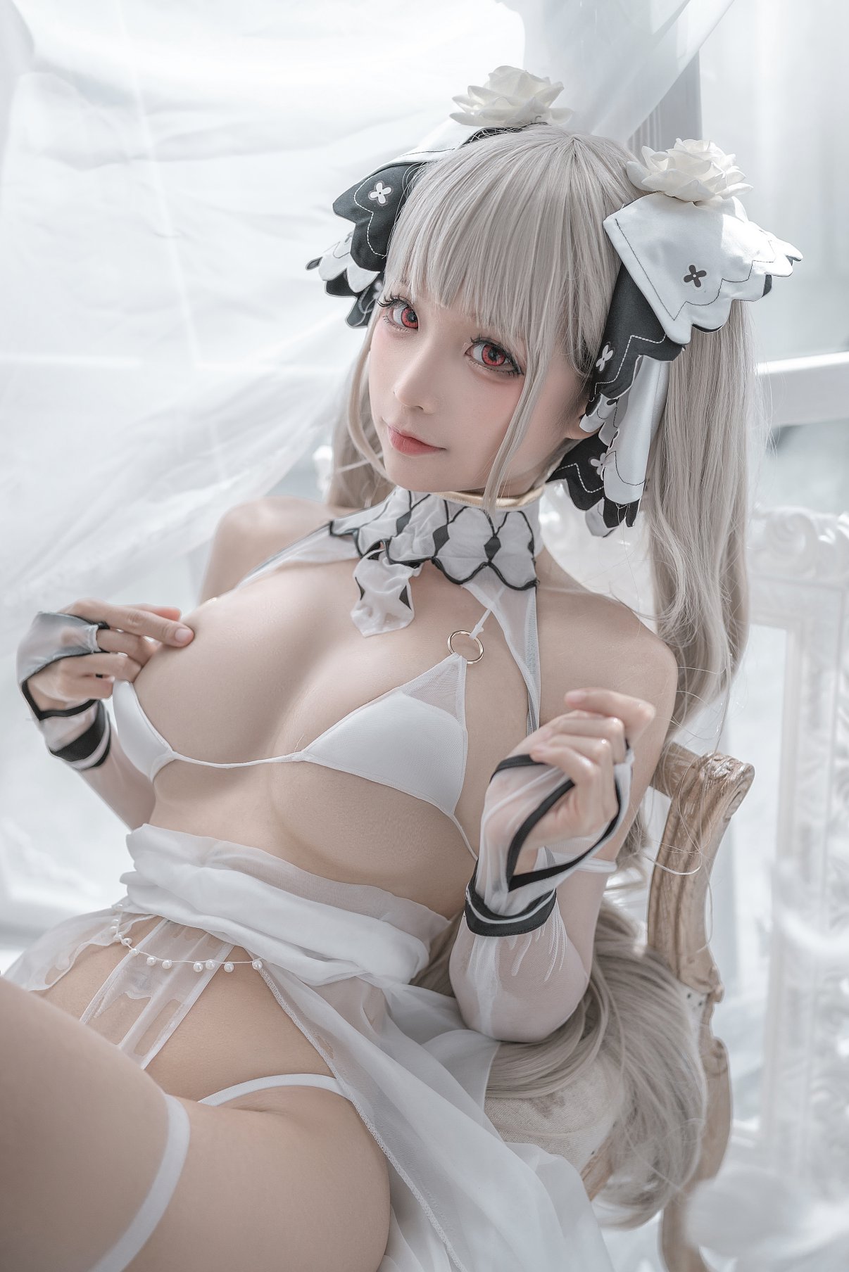 Coser@蠢沫沫 Vol.140 2B 白婚纱 0036