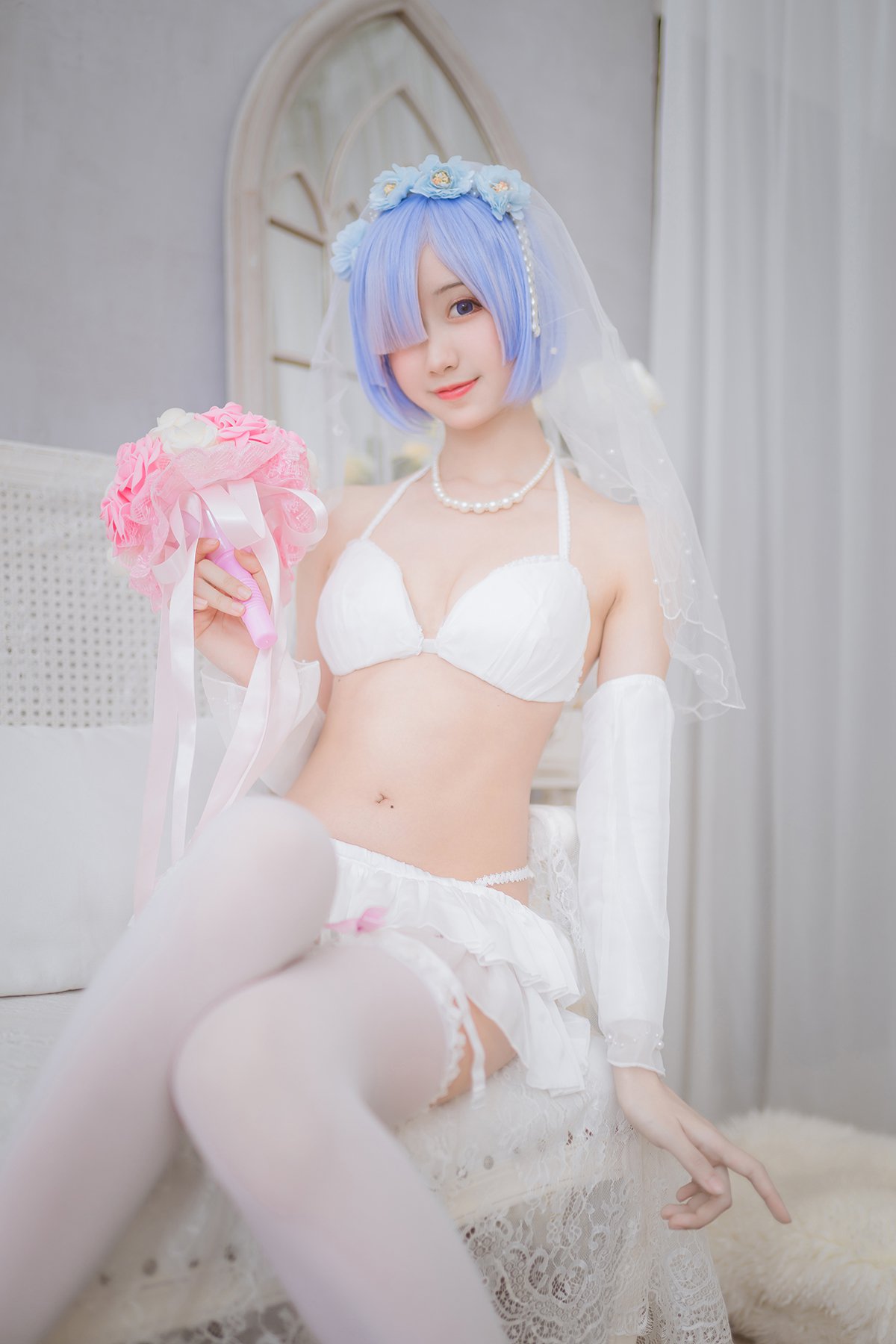 Coser@木绵绵OwO vol.063 蕾姆婚纱