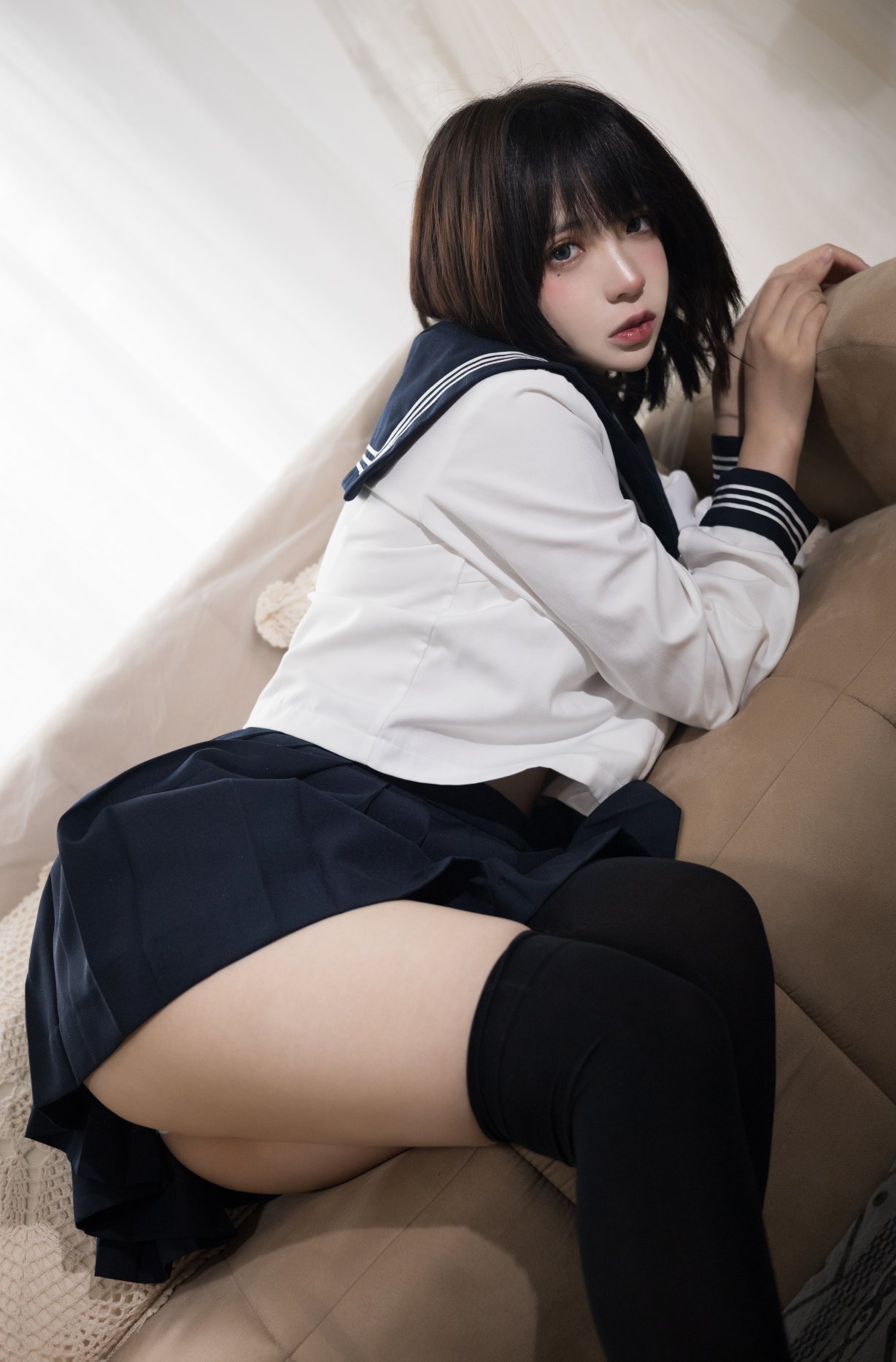 Coser@疯猫ss Vol.068 肉丝黑旗袍 0019