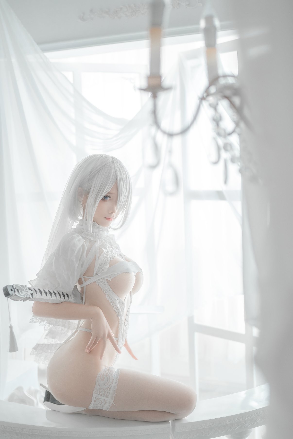 Coser@蠢沫沫 Vol.140 2B 白婚纱 0013