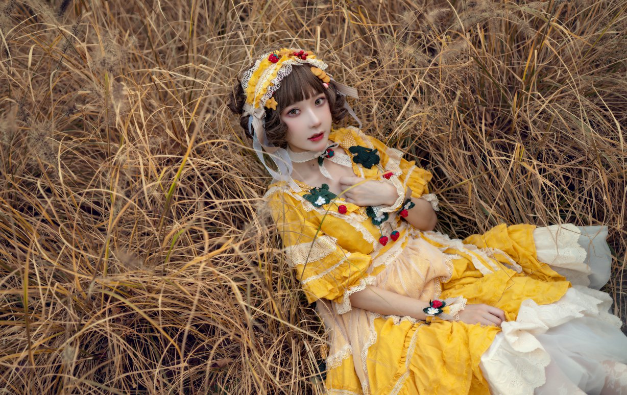 Coser@阿包也是兔娘 Vol.018 lolita黄裙 0003