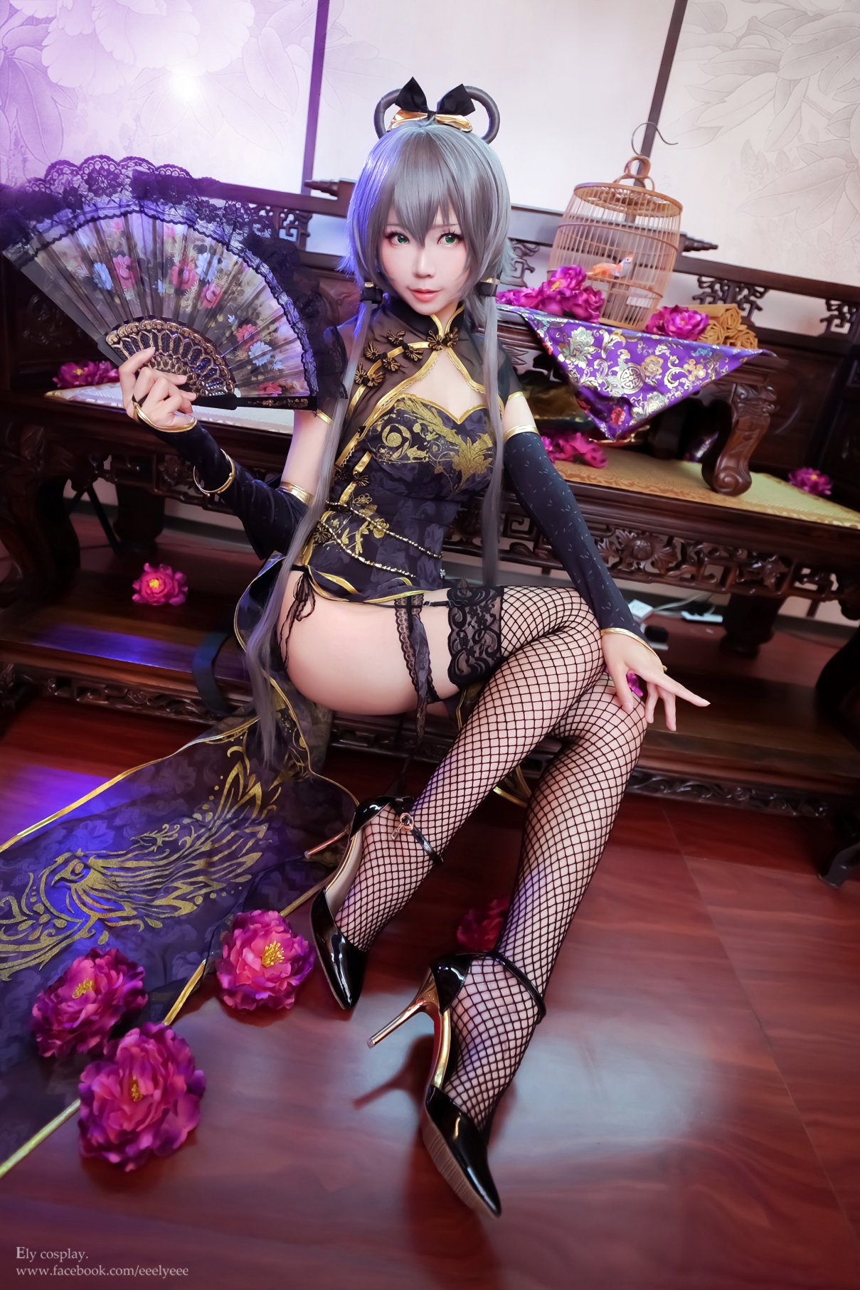 Coser@Ely Vol.011 天依 金丝雀旗袍 0012