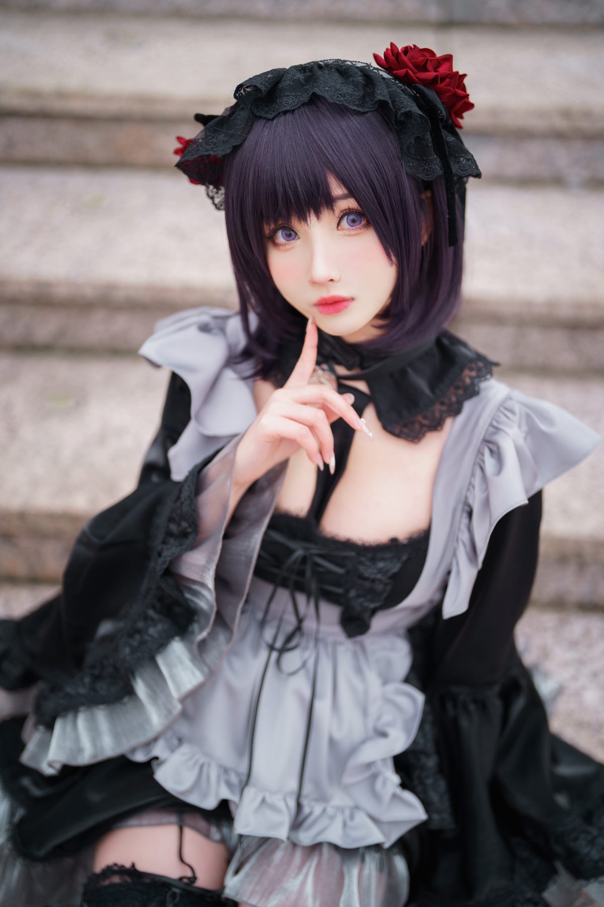 Coser@rioko凉凉子 Vol 085 更衣人偶坠入爱河 喜多川海梦cos黑江雫女仆装 漫展 game 0083 0347255243.jpg