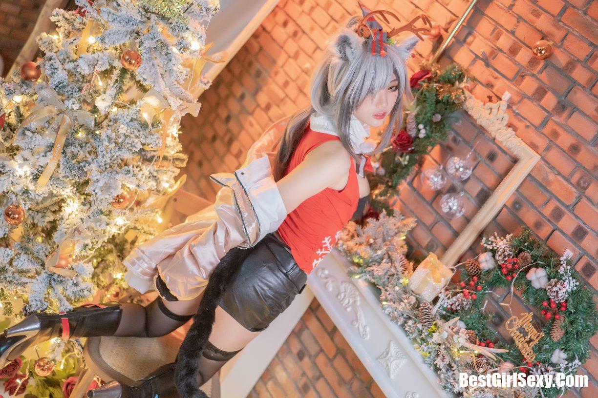 Coser@周叽是可爱兔兔 Vol.032 圣诞黑丝兽耳 5