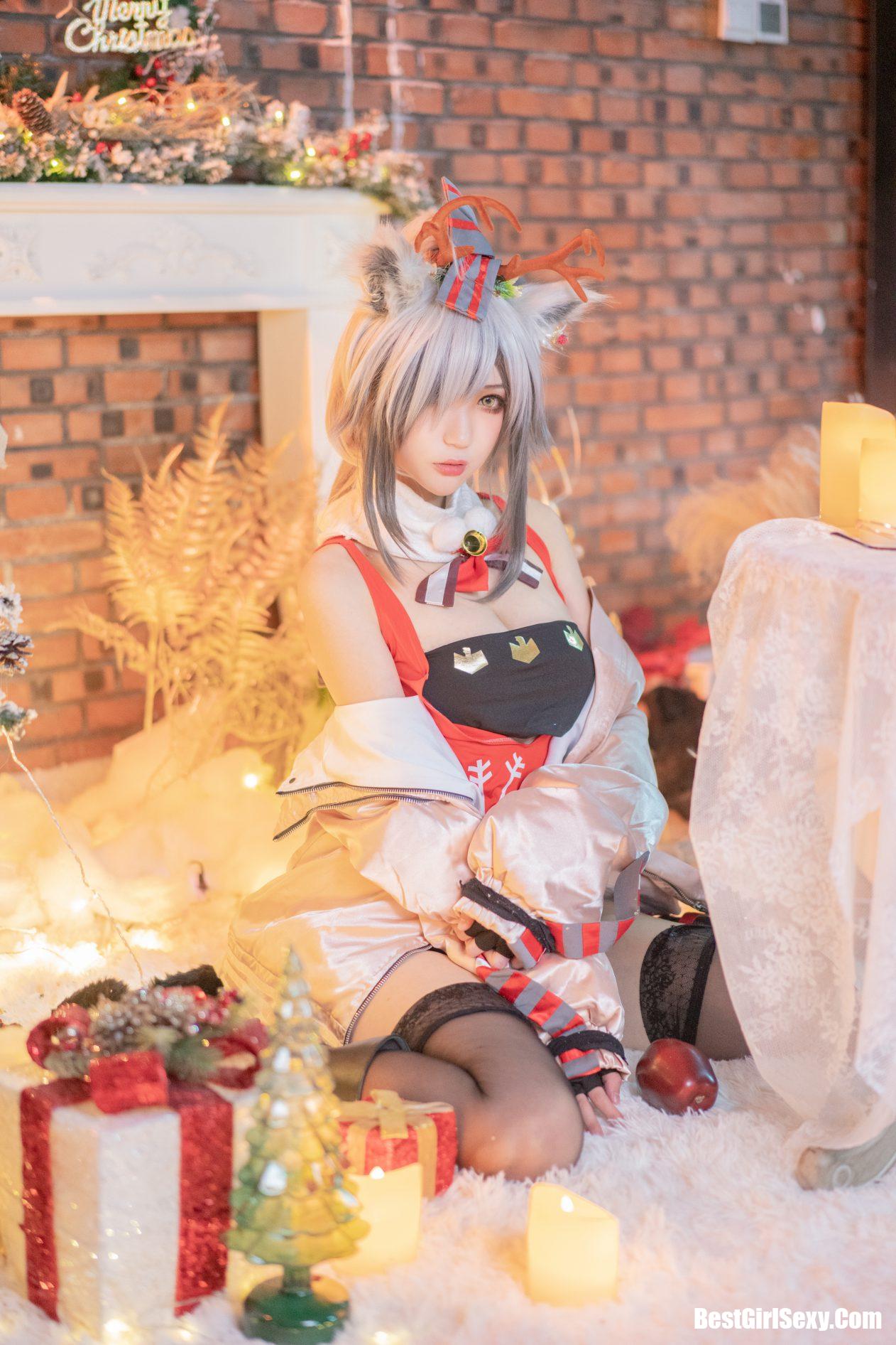 Coser@周叽是可爱兔兔 Vol.032 圣诞黑丝兽耳 7