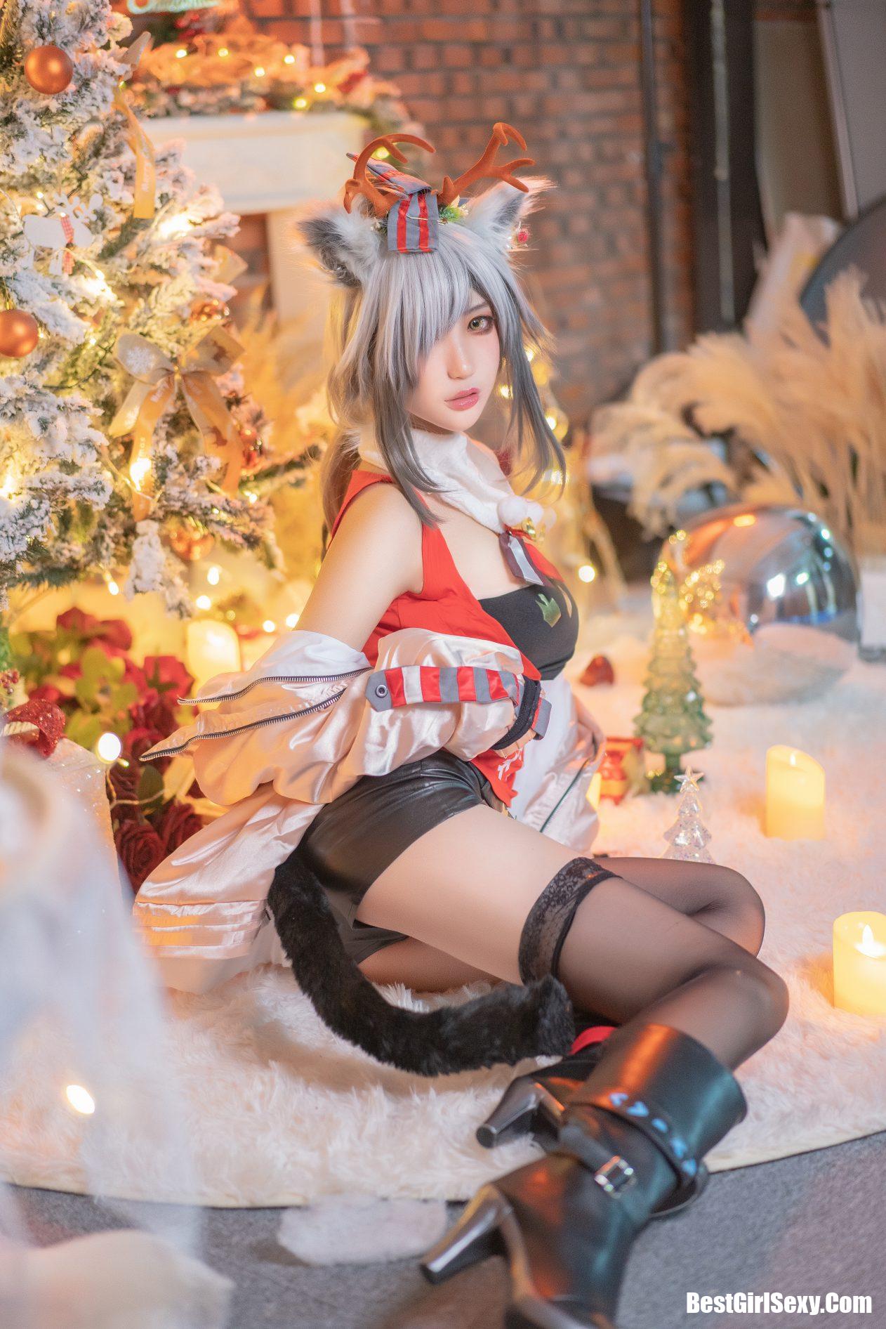 Coser@周叽是可爱兔兔 Vol.032 圣诞黑丝兽耳 13