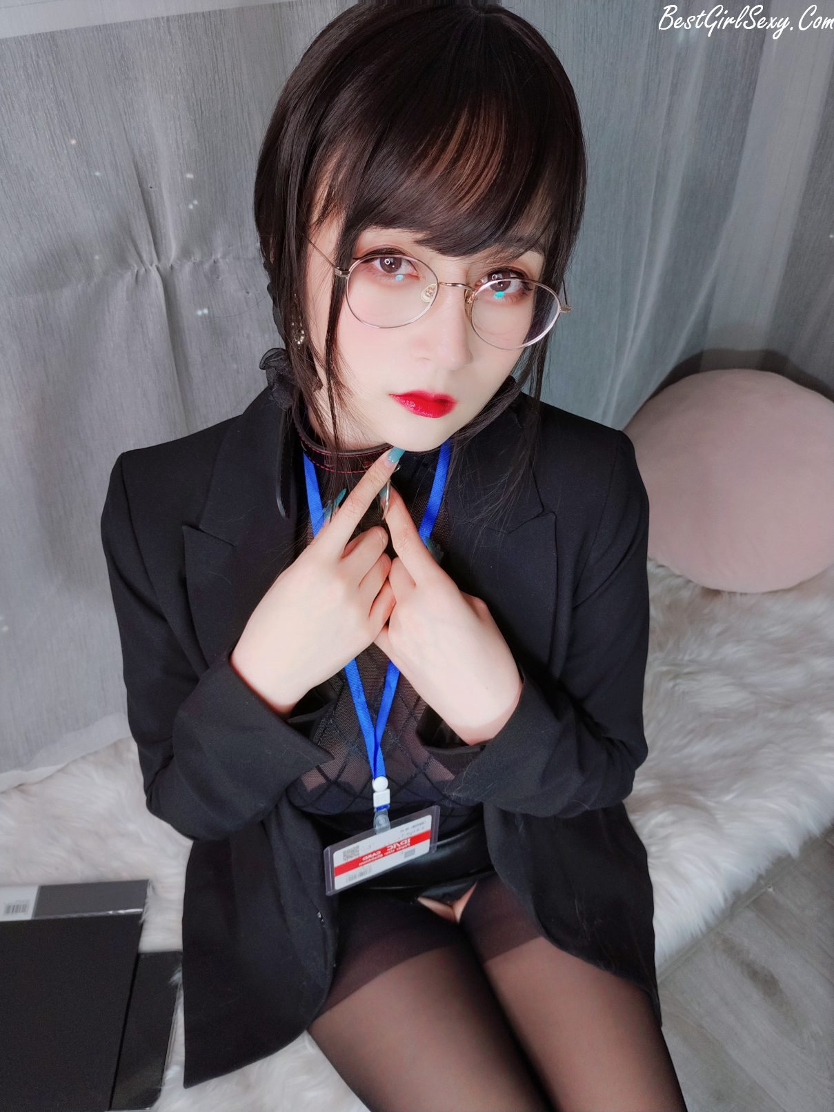 Coser@白银81 Vol.057 自撮り 黑丝情趣 A 0024