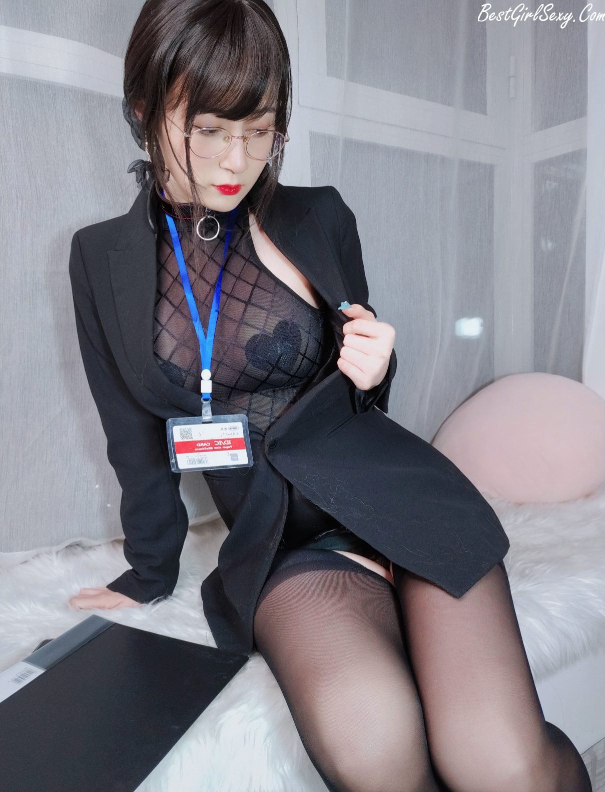 Coser@白银81 Vol.057 自撮り 黑丝情趣 A 0035