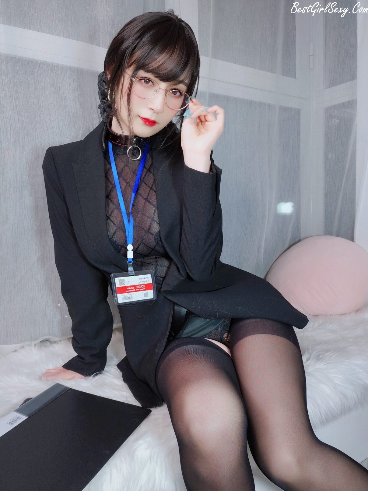 Coser@白银81 Vol.057 自撮り 黑丝情趣 A 0046