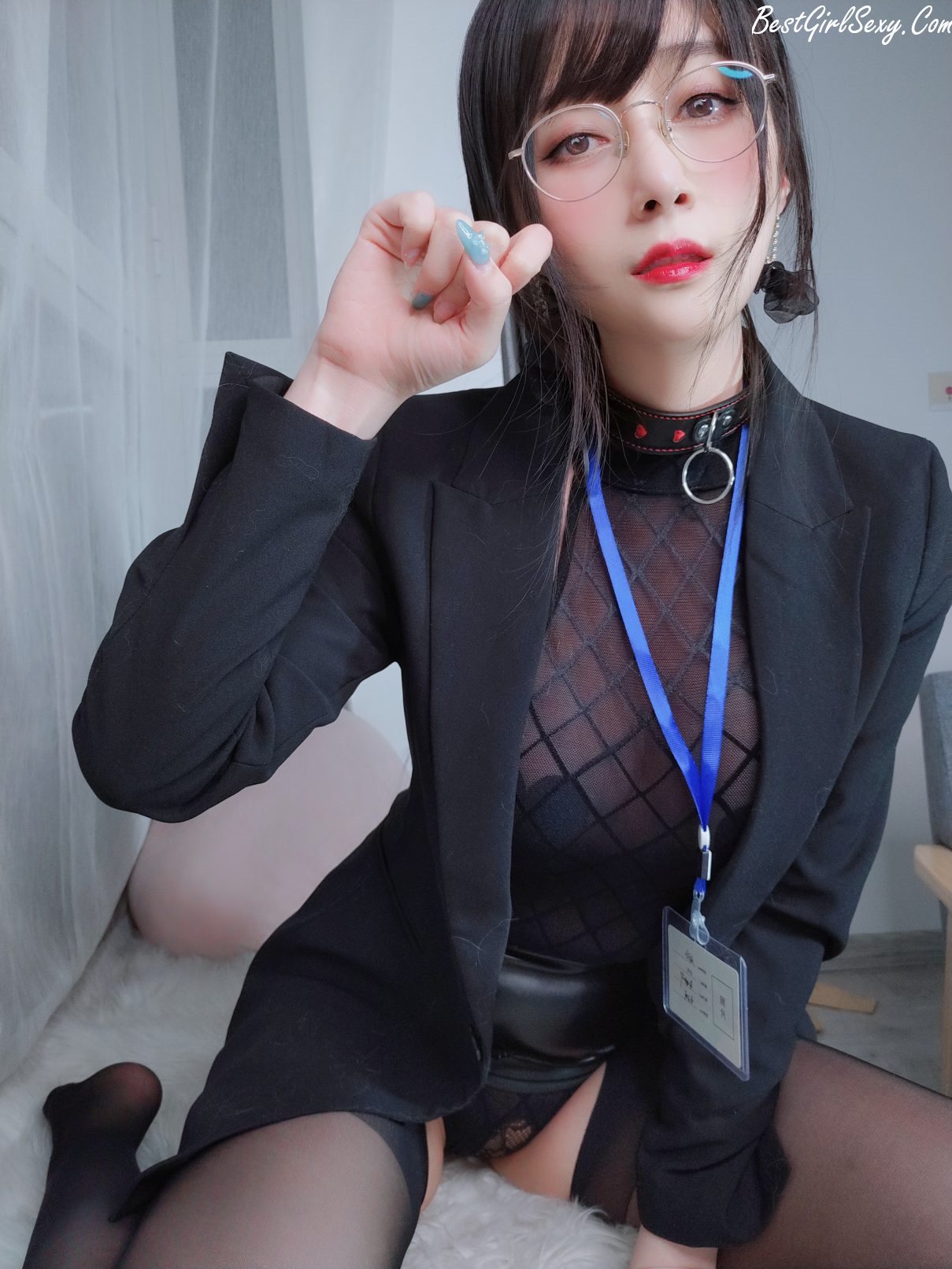 Coser@白银81 Vol.057 自撮り 黑丝情趣 A 0061