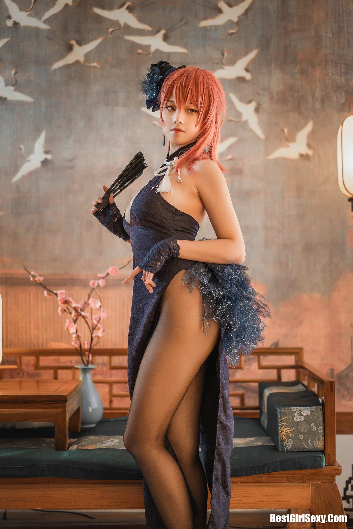 Coser@蜜汁猫裘 Vol.072 黑太子旗袍 11