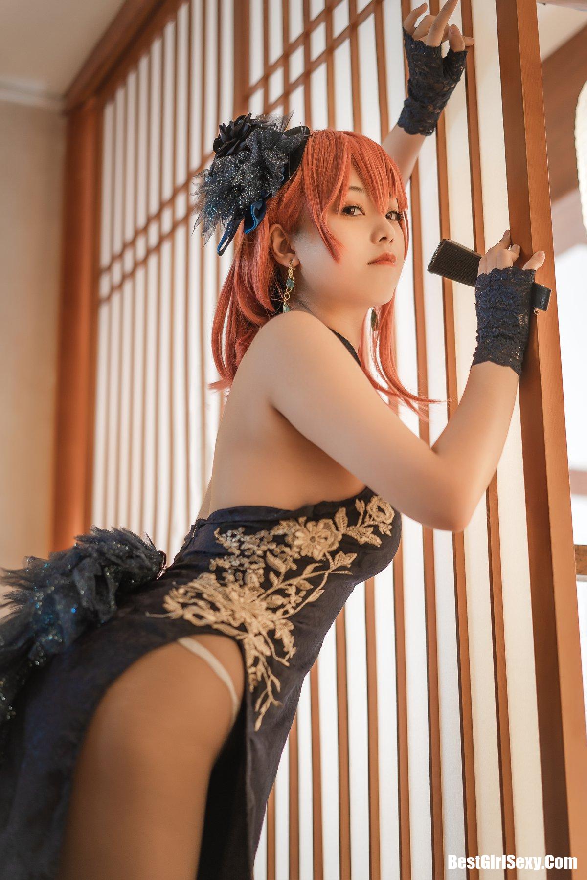 Coser@蜜汁猫裘 Vol.072 黑太子旗袍 15