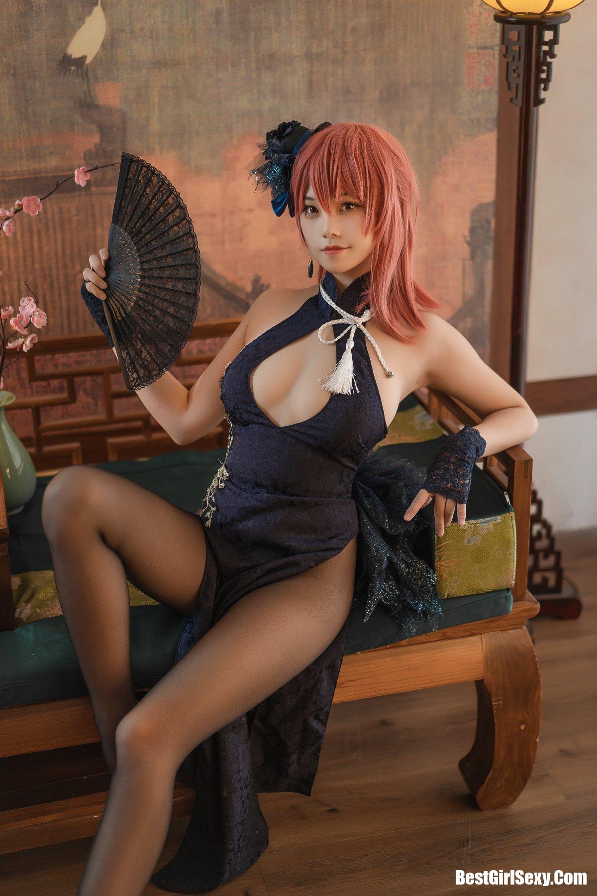 Coser@蜜汁猫裘 Vol.072 黑太子旗袍 1