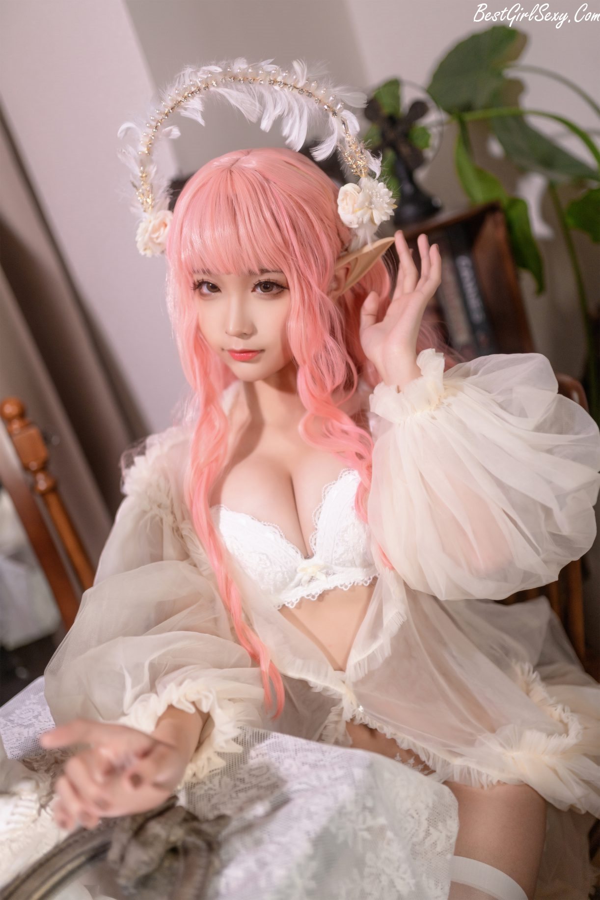 Coser@蠢沫沫 Vol.122 尖耳国度 粉精灵 0023