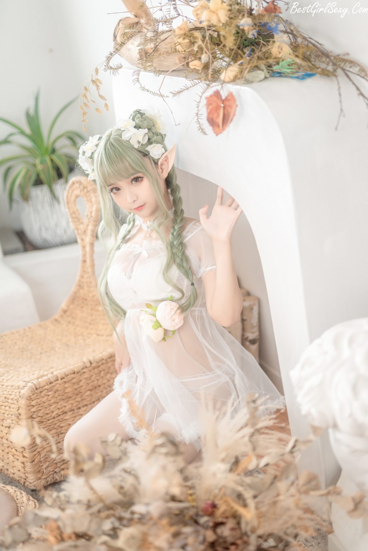 Coser@蠢沫沫 Vol.121 尖耳国度 绿精灵 0023