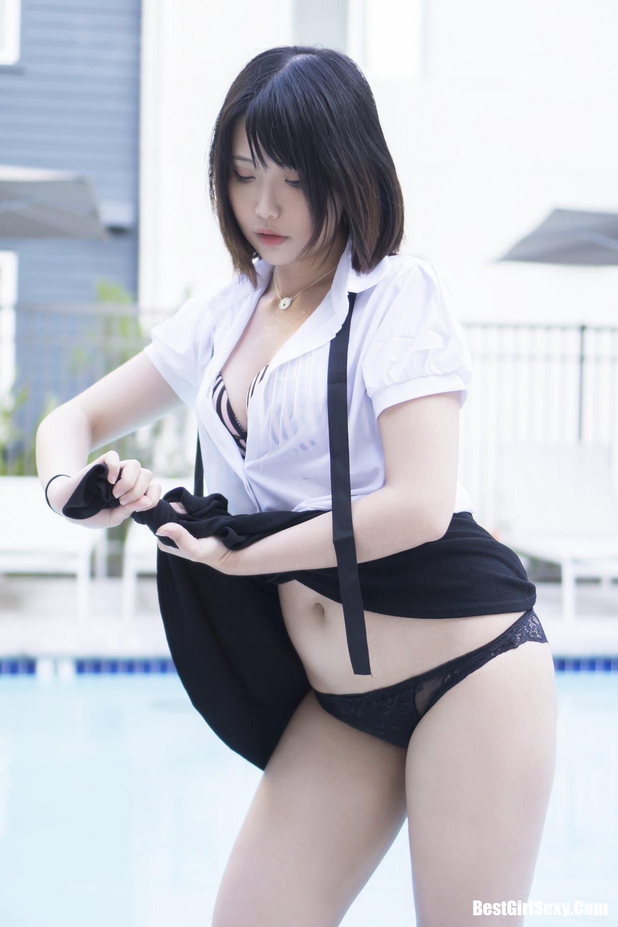 Coser@Hana Bunny - Wet Shirt Casual 8