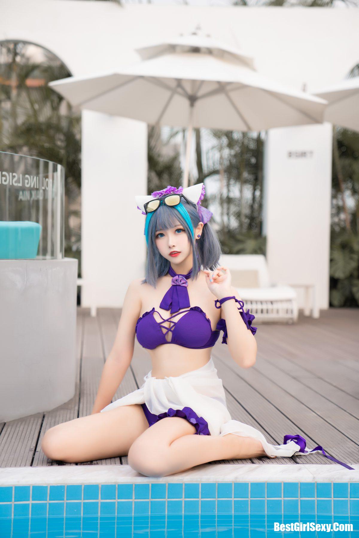 Coser@Momoko葵葵 Vol.017 柴郡水着 25