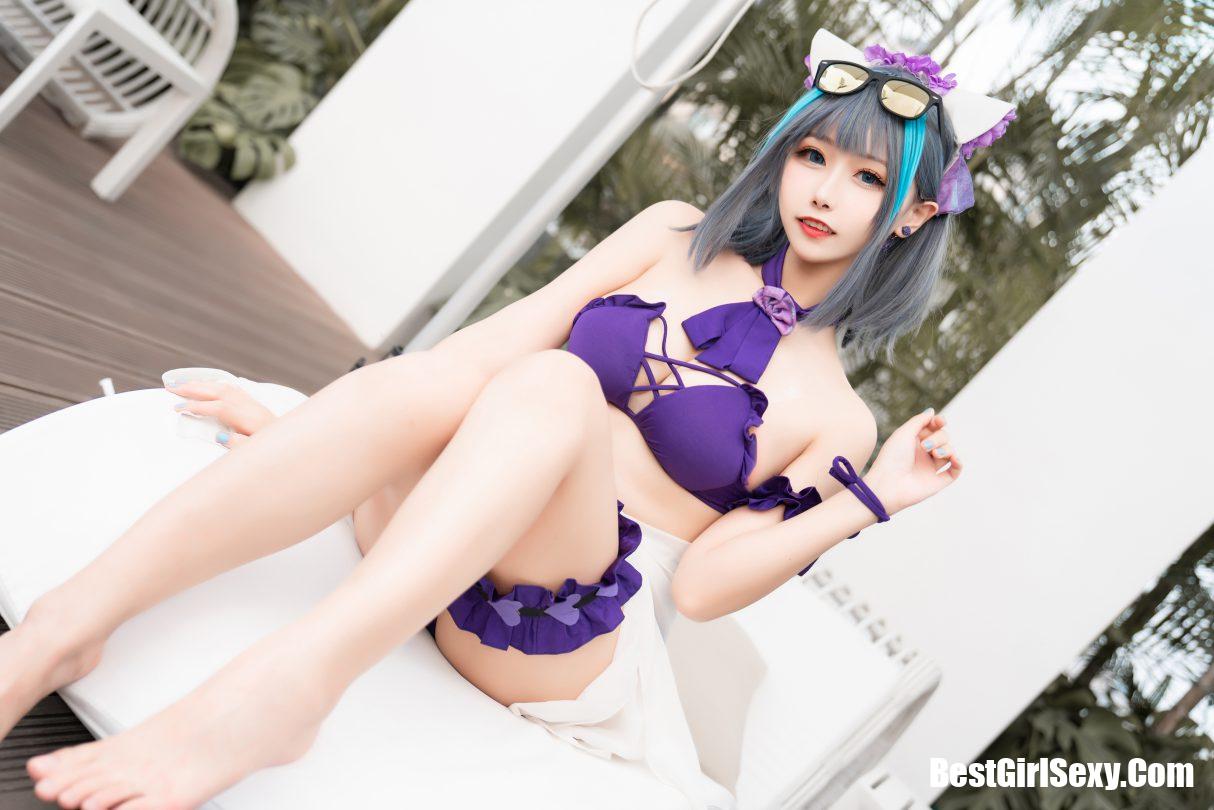 Coser@Momoko葵葵 Vol.017 柴郡水着 35