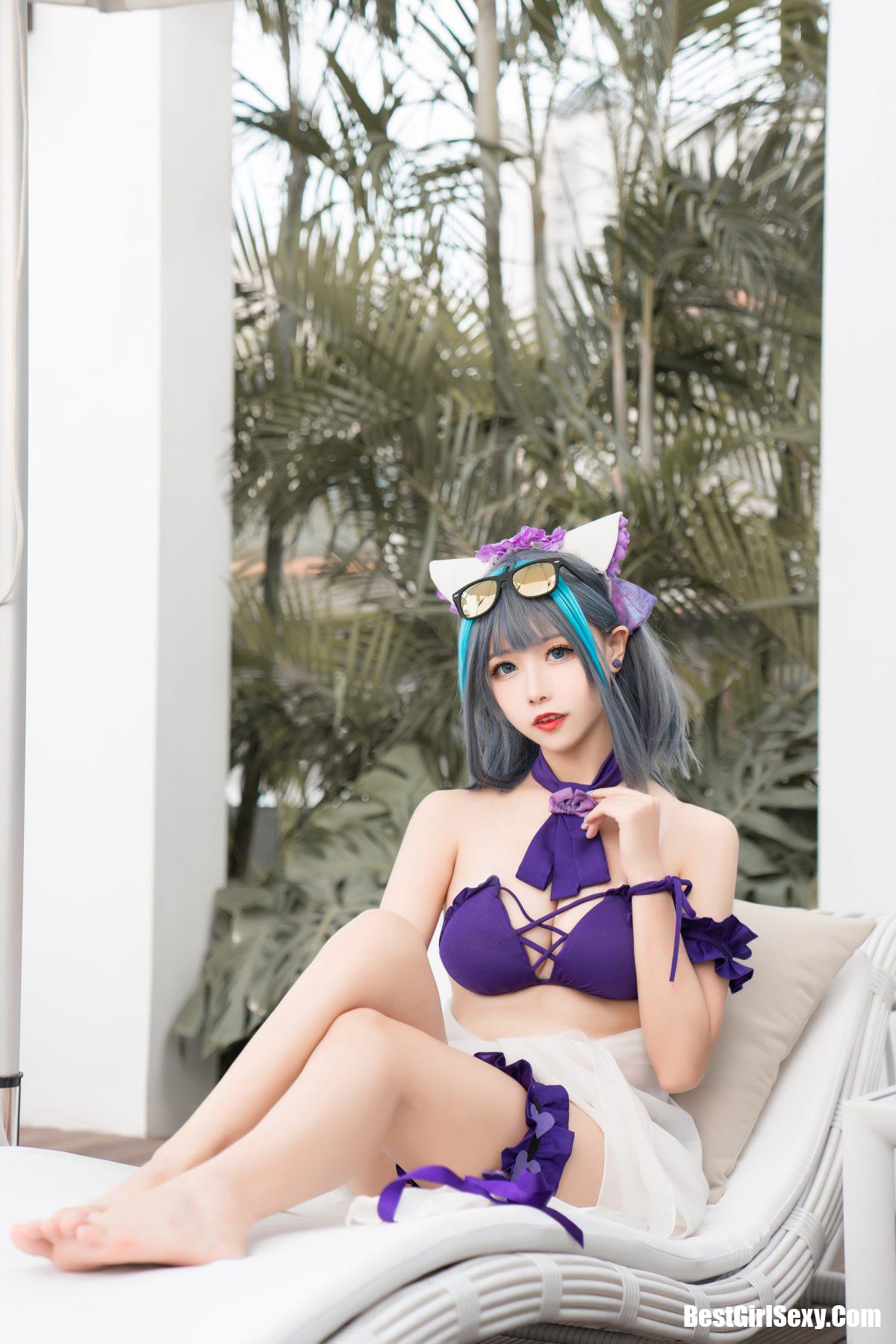 Coser@Momoko葵葵 Vol.017 柴郡水着 38