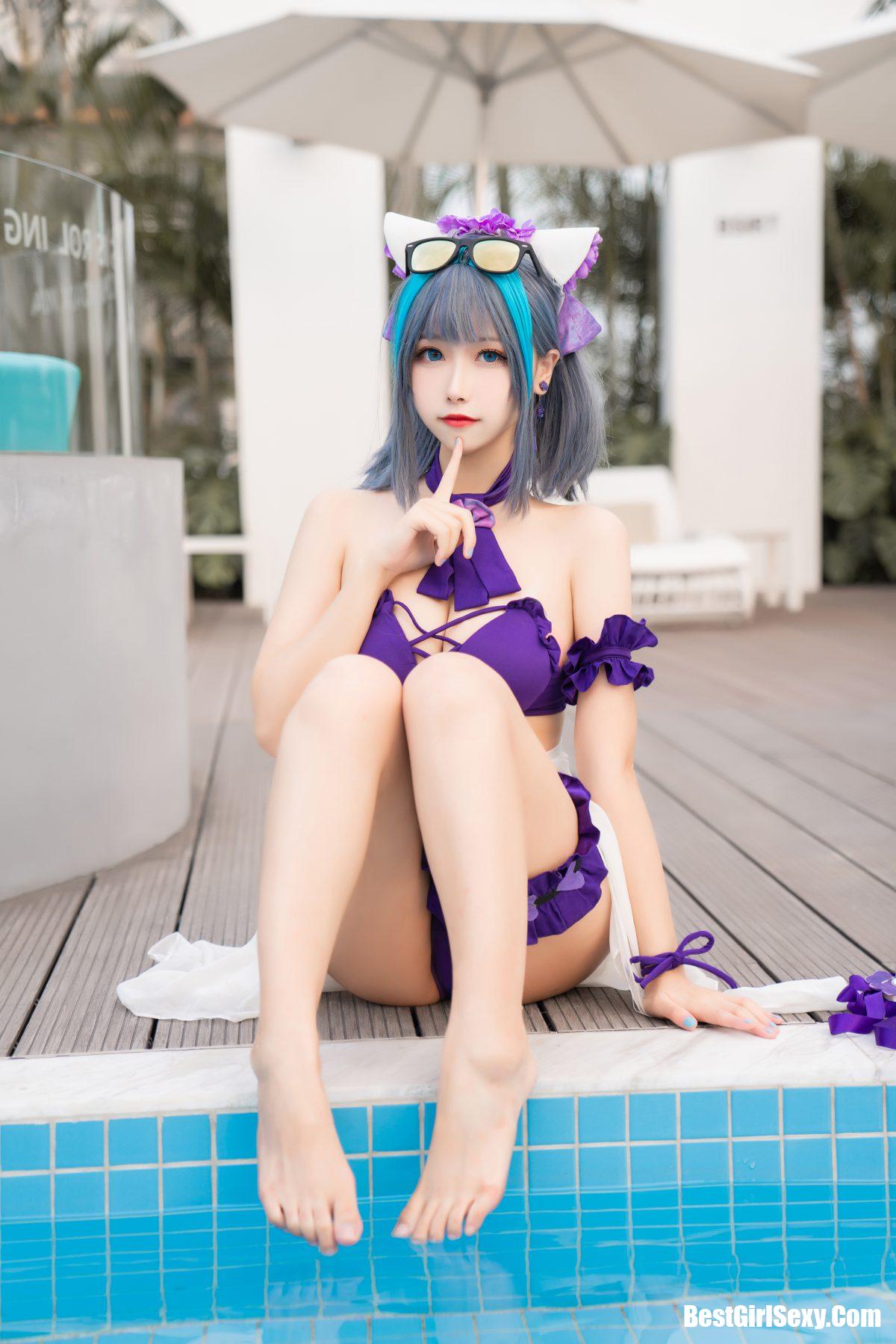 Coser@Momoko葵葵 Vol.017 柴郡水着 5