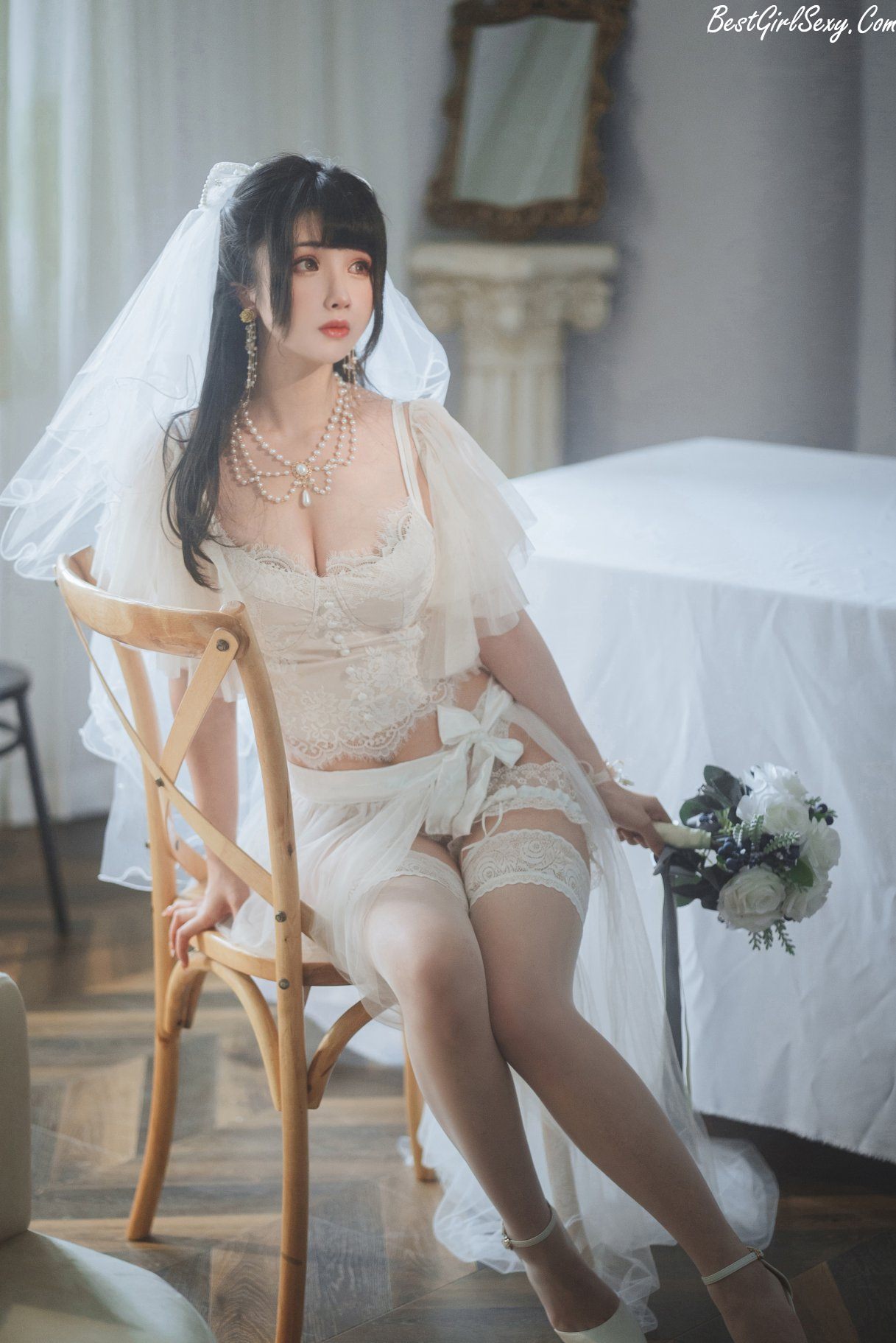 Coser@rioko凉凉子 Vol.069 透明婚纱 0012